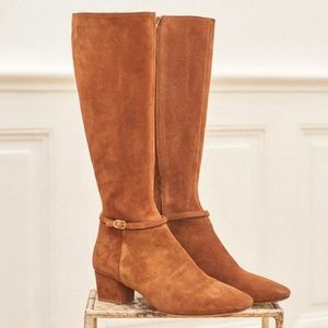 NWT Rouje Regine Tan Suede Boots size 39 US 7.5/8